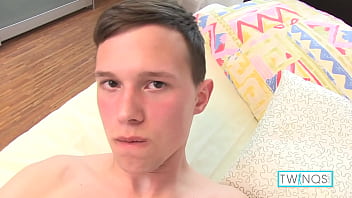 Preview 3 of Petit Anal Russian - Slim Blonde Twink James Rubs His Rock Hard Cock And Cums!