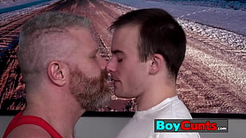 Preview 1 of Pizza Guy Lover - Two lovers Cain Marko and Luke Hudson cant help but lick chops over the scrumptious taste of Lukes juicy FTM tender bits
