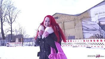 Preview 1 of Mx Player Fuck - GERMAN SCOUT - Redhead Pale MILF Mina Knight Pickup for Casting Fuck in Berlin