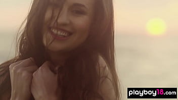 Preview 4 of Hidden No Panties - Teen Demi Fray reveals her tight body on the beach