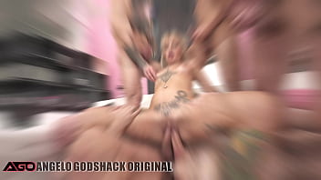 Preview 3 of Saggy Fishnet - Kira Sex Triple penetration Hardcore gangbang DP/DVP/DAP with pee