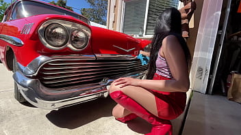 Preview 2 of Gay Men Animal Porn Men Free - Pedal Pumping my neighbors 1958 Chevy Impala (Preview)