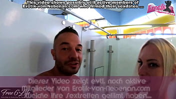Preview 1 of Angie Ruiz Treesome - Deutsches Paar fickt im Schwimmbad in der Umkleide