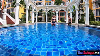 Preview 1 of Han Xian - Pool time with horny big ass Asian teen before she enjoyed passion massage