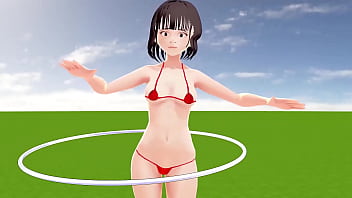 Preview 3 of Lesbians On A Fucking Machine - とよたのの　グラビアで用意された水着が小さすぎてほぼ裸
