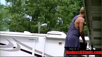 Preview 1 of Hidden Cam Massage Japonaise - Straight dirty Roofer strokes his meaty dick for cash- RedneckStuds.com