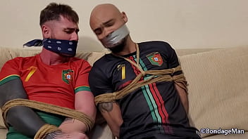 Preview 2 of Xxx Sex Crot - Two soccer players tied up and gagged together by the opposing team Henrique Becker and Jeff Carvalho | PREVIEW
