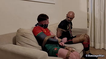 Preview 1 of Xxx Sex Crot - Two soccer players tied up and gagged together by the opposing team Henrique Becker and Jeff Carvalho | PREVIEW