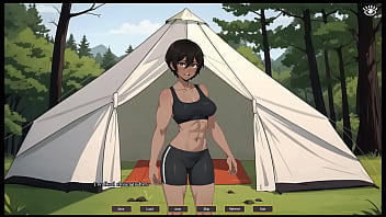 Preview 1 of Condoms Cocks - Tomboy Sex in Forest [ HENTAI Game ] Ep.3 outdoor creampie my GF at the beach !
