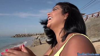 Preview 2 of Son Peeping On Mom - Curvy Latina gets pulled for outdoor sex in POV action