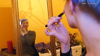 Preview 3 of Sex Big Boober - Clip 92A Amelia Punk Makes Her Make-Up - Full Version Sale: $6