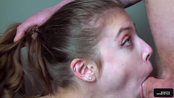 Preview 3 of 1 Minute Sec - StepSister Tasting Stepbrother&#039_s Cum - Close Up DeepThroat Blowjob