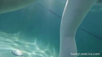 Preview 2 of Rqba Tetek Awek - Meat Milking Mermaid Sunny Lane Drains A Rock Hard Dick Underwater!