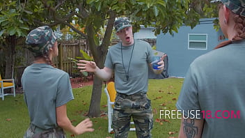 Preview 1 of Family Therapy Sleeping Porn - Military Teens Free Use Camp- Callie Black,  Dani Blu