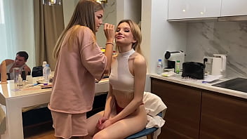 Preview 1 of Sweedjwdg - 3 On 1 Hot Hardcore DP For Blonde Skinny Milka,  creampie and facial cumshot - BACKSTAGE - How we did it!