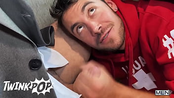 Preview 2 of Pomba - Sneaky Dante Colle Gets Extra Horny While His Boyfriend Nic Sahara Gives An Interview For A Job - TWINKPOP