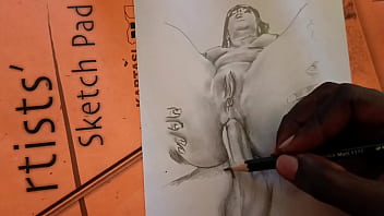 Preview 3 of Nerdy Guy And His Sexual Fantasy - Drawing him chewing that her ass