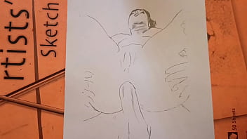 Preview 1 of Nerdy Guy And His Sexual Fantasy - Drawing him chewing that her ass