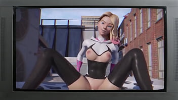 Preview 3 of Boyz In Da Hood 2 - In Spider&#039_s Web  - Spider Gwen fucks guy that is spying on her masturbate