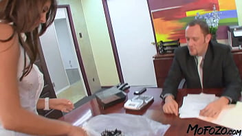 Preview 1 of Russian Blond Homemade - MOFOZO.com - Tanned Secretary Gets The Cum On Her Tits