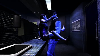 Preview 2 of Siswi Berseragam - GTA 4 - Luis Fucks an Asian Babe (Kay Hartman) in the Club Bathroom