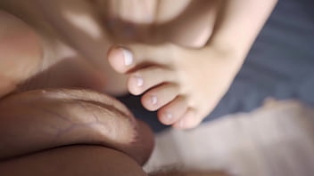 Preview 2 of Amazingel Selesa - POV feet fetish! Footjob and cum on armpit