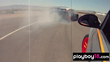 Preview 2 of Homemade First Dp 3gp - Naked badass asian babe and her GFs  jump into race cars for a wild ride