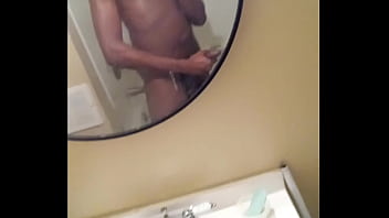 Preview 2 of Pregnant Mom Sex Step Son - P3,  stroke my cock in the bathroom