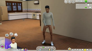 Preview 4 of Sexy Hot Teenager - handsome skinny brunette in a shirt,  sims 4