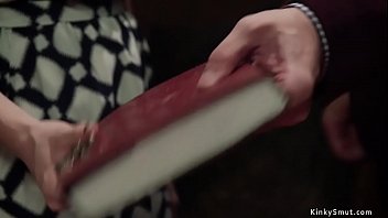 Preview 2 of Big Sex Wife Share - Blonde lezdom otk spanks redhead slave