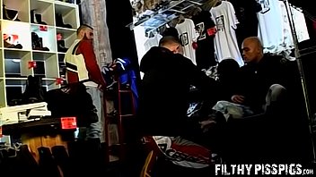 Preview 1 of Littele Kids - Cops enjoy taking a leak before slapping a man and his ass