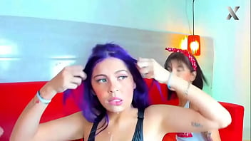 Preview 4 of Full Hd Xxx Hard Fuck In Rep - The most drooling thing you&#039_ll see today is how this purple-haired girl swallows a cock leaving drooling