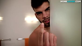 Preview 1 of Eat My Young Vagina - Bearded jock masturbates in close up action after shower