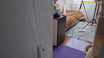 Preview 1 of Sunny Leaon Eating Pussy - my neighbor spied on me and I let him cum