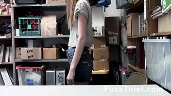 Preview 1 of When Nobody - Cute Blonde Shoplifting Teen Fucked By Security Officer