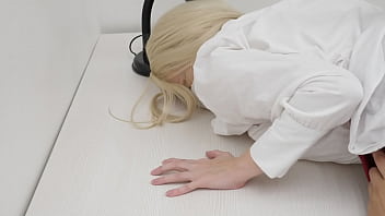 Preview 3 of Web Cam Girlweb - Sexy secretary made a footjob. For this,  the man licked her ass and fucked her in anal