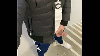 Preview 2 of Chine Big Ass - chav jerks off in building stairwell