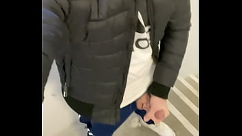 Preview 3 of Chine Big Ass - chav jerks off in building stairwell