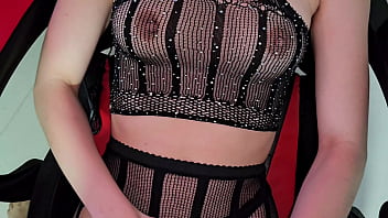 Preview 2 of Young Baby Teen Sex - Beautiful girl wearing very sexy black lingerie fucks her lover secretly