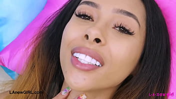 Preview 1 of Daddy Best Fren - Stunning petite brunette shows her sexy body