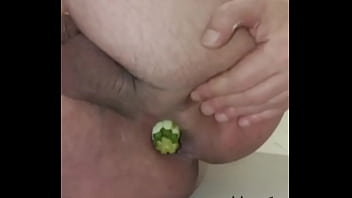 Preview 4 of Girl Spits On Latex - Gay anal zucchini