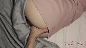 Preview 2 of Strapon Angela Fucks Sissy - Staying in my Step-Mom&#039_s Room during Thunder Storm