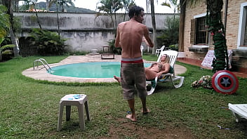 Preview 1 of Tetonas Operadas - Amigos fazem sexo com professora nas f&eacute_rias na beira da piscina In&ecirc_s ventura Samuka ventura