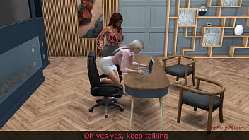 Preview 1 of Dick Flash Breathes - Desire sex lesbian boss with her secretary dildo