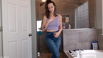 Preview 1 of Girls To Herst - Sage Eldritch Soaking Her Pink Panties &amp_ Tight Denim Jeans