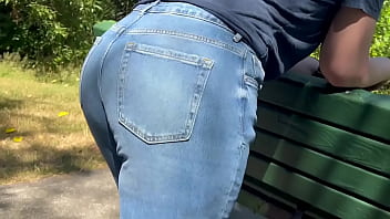 Preview 3 of Seachtesting Old Men Sperm - Mega Booty Babe In Jeans Public Flashing