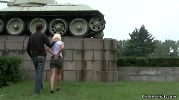 Preview 2 of Brazzers Claire Dames - Busty handcuffed blonde fucked outdoor