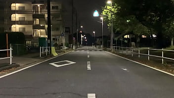 Preview 1 of Force Sophia Leone - 女装子まゆちゃんがミニスカノーパンで深夜の住宅街の車道のど真ん中でM字開脚から大股開きで露出プレイを楽しんでいる