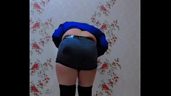 Preview 1 of Tube Videos Incest Jav Mom - A boy in a girl dress red extra mini dress big white ass big butt sissy booty shemale cute trans