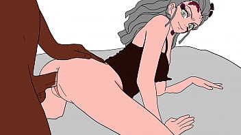 Preview 1 of Small Boy Big Laedy - Una verga negra enorme folla a Daki de Demon Slayer (bucle 10 minutos)